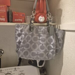 Coach Gray Signature Tote Bag